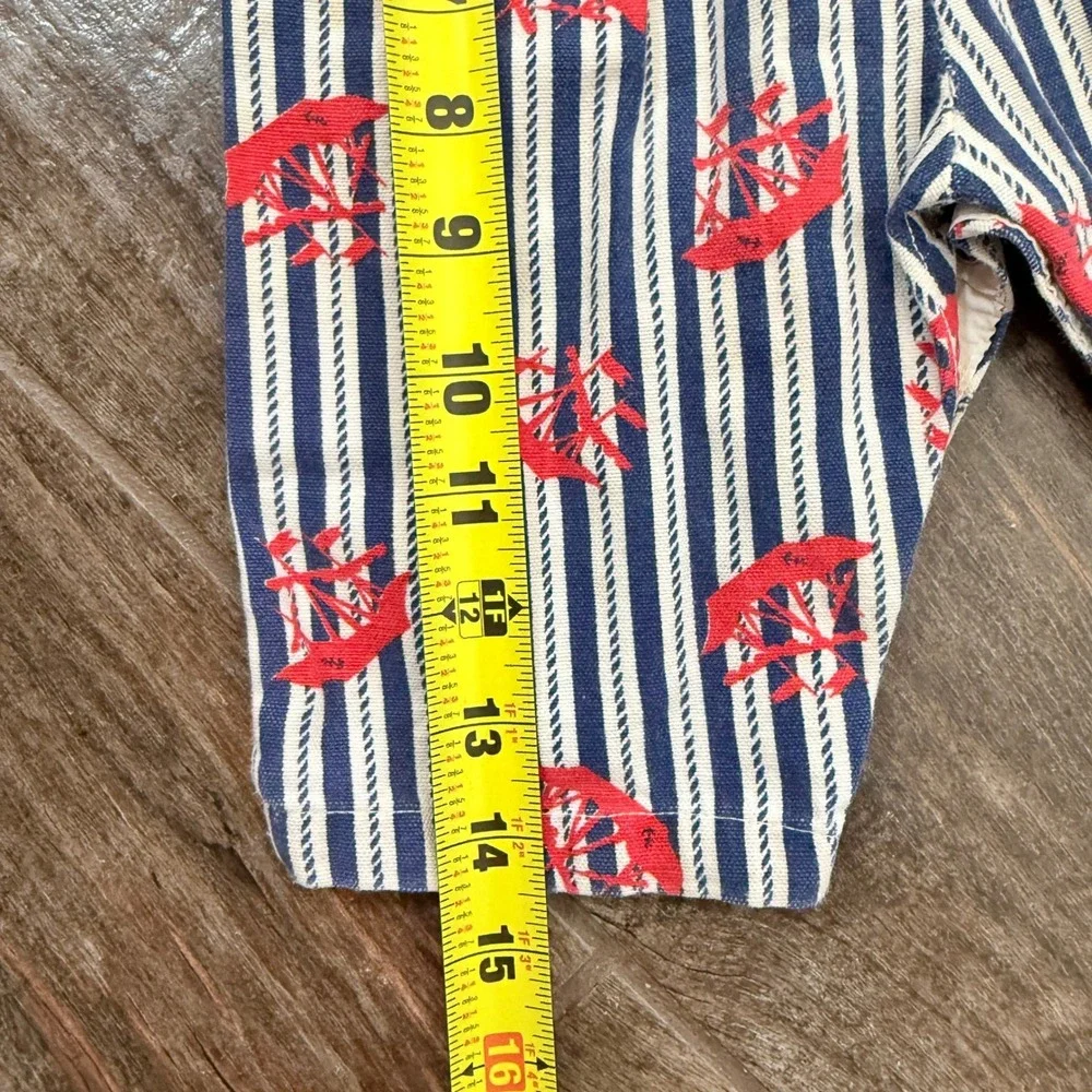 Healthtex Vintage Baby Stantoos Nautical Striped Overalls, Navy Red, 12mo